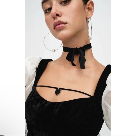 NWT For Love And Lemons Black and White Mini Dress “Snow White dress” - Picture 4 of 13